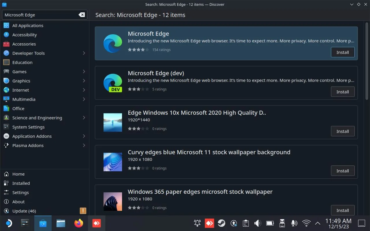 Instalacja Microsoft Edge na Steam Decku