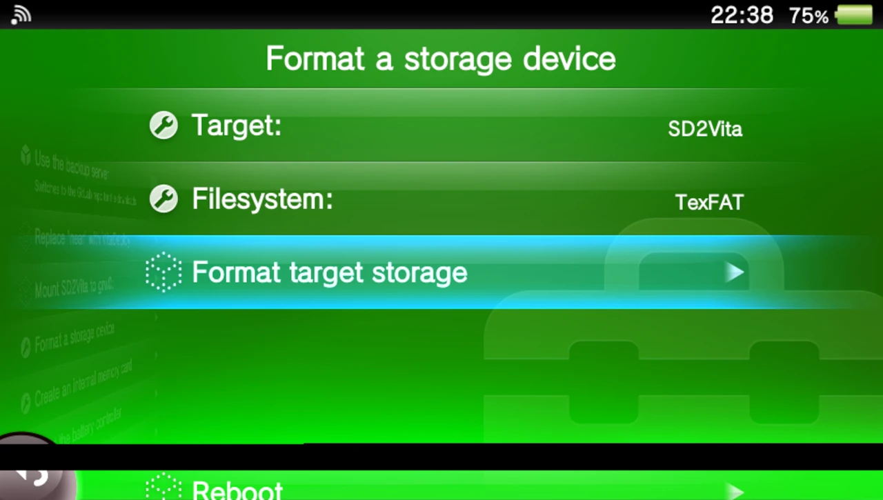Format target Storage