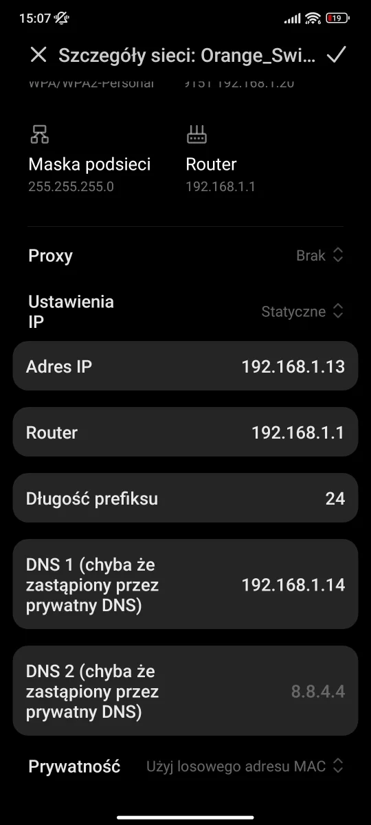Ustawienie DNS na Androidzie