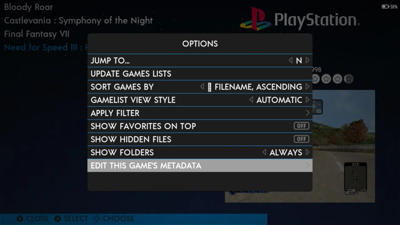 Edit this game Metadata