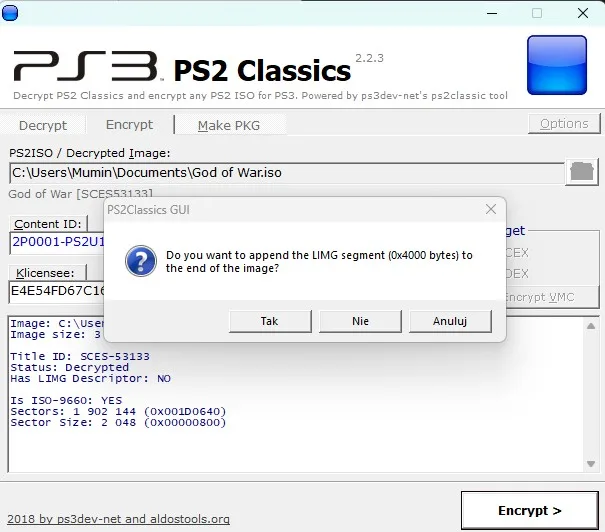 Tak enkrypcja gry z PS2
