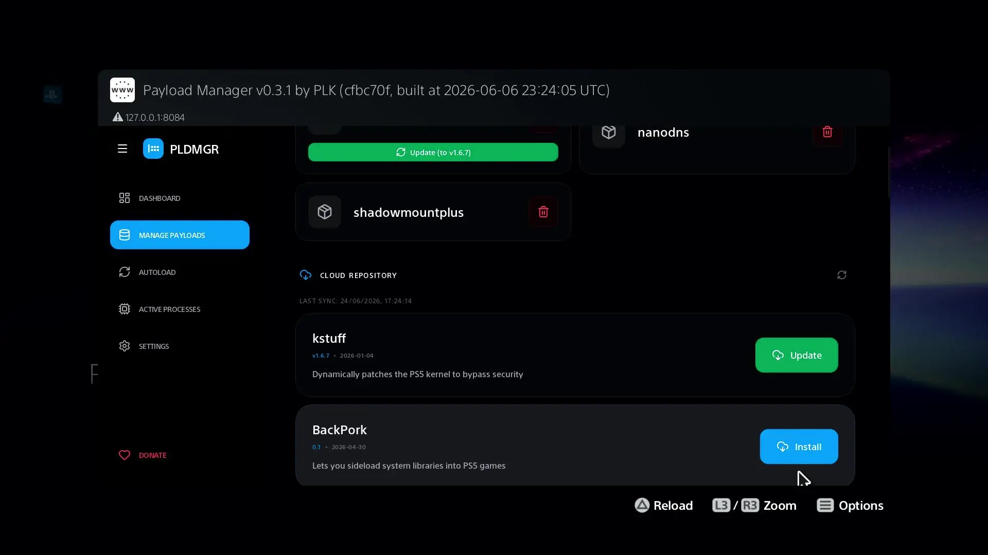 Cloud Repozitory payload Manager