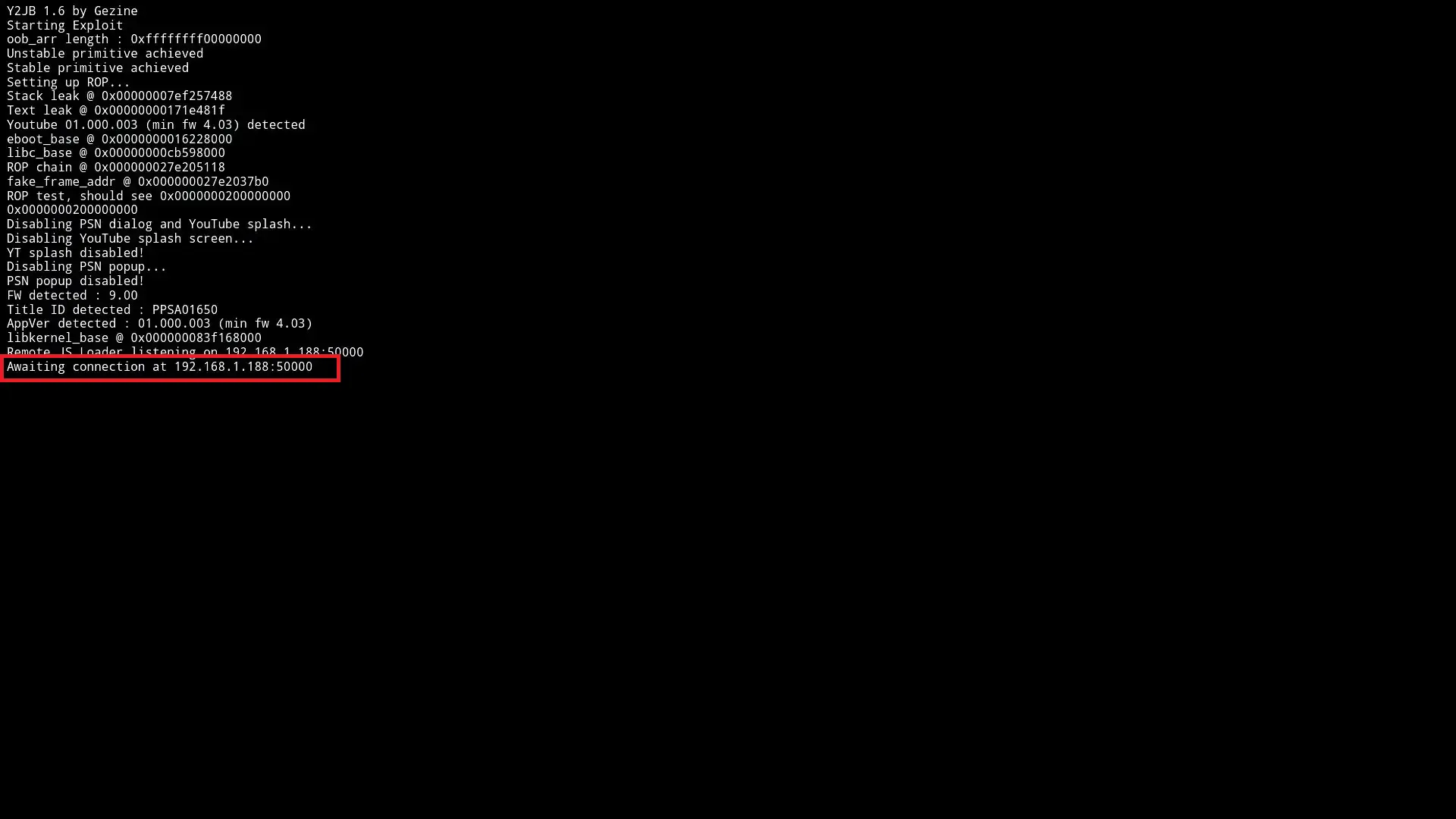 Adres IP do wysłania Payload